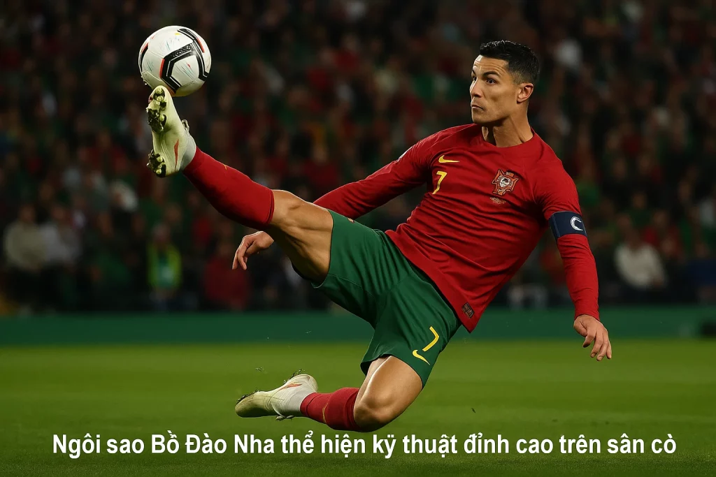 Ngôi sao Bồ Đào Nha thể hiện kỹ thuật đỉnh cao trên sân cỏ